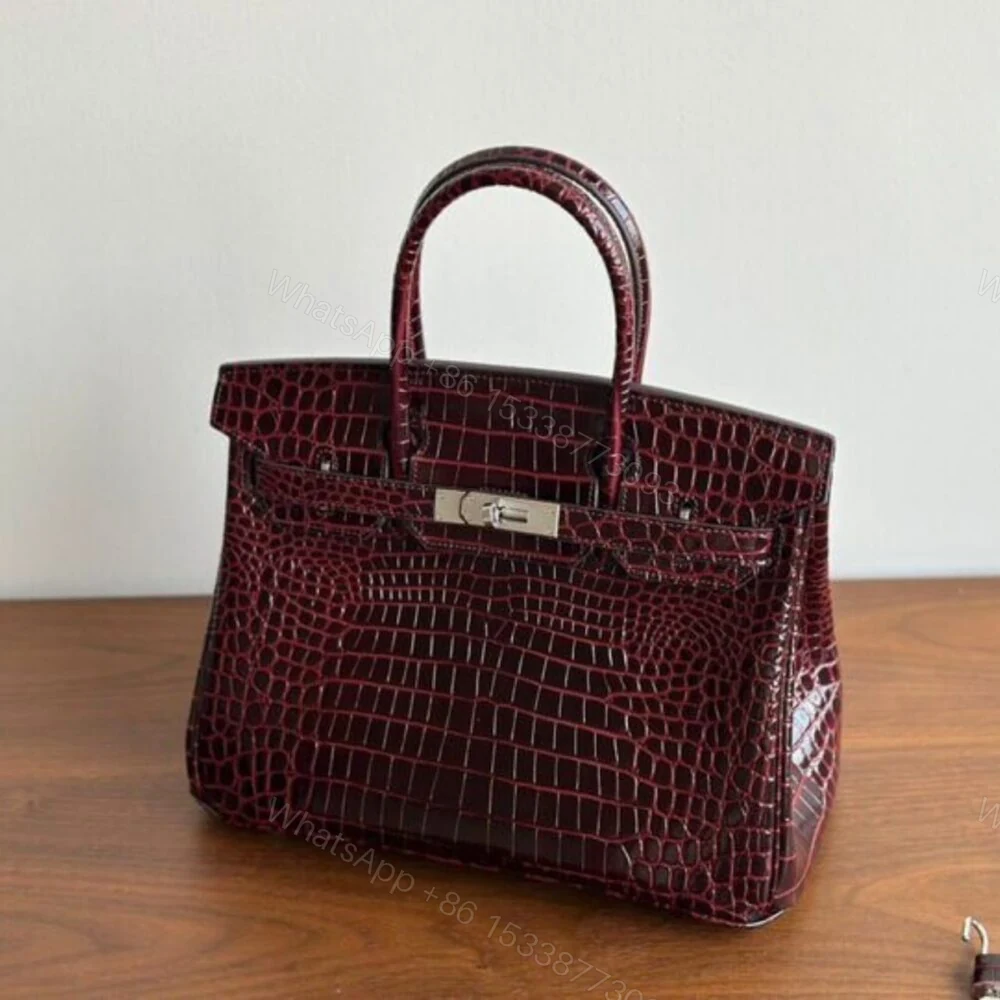 View 4 of Hermes Birkin 30 Bordeaux Shiny Silver Hardware 30Cm