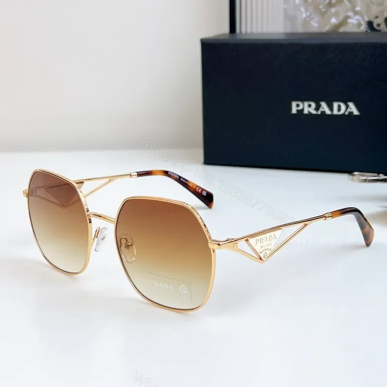 View 8 of Gold Frame Luxury Sunglasses - Designer Detailing, Unisex