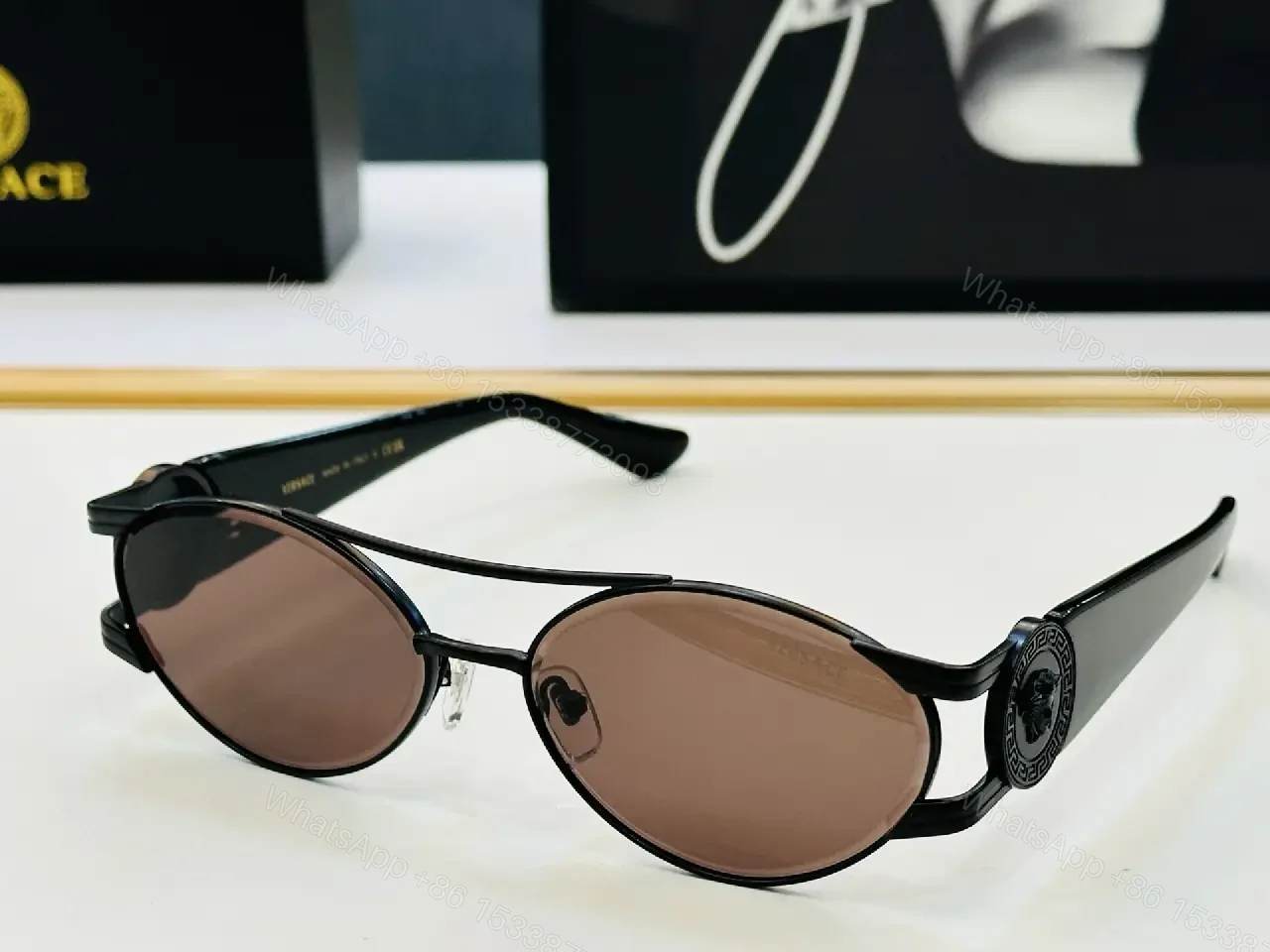 View 5 of Gold-Tone Frame Sunglasses: Luxe Comfort, Bold Attitude