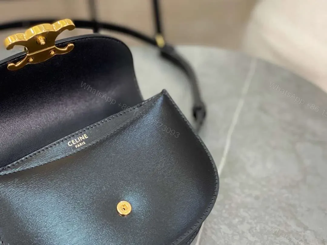 View 2 of Celine Handle Black Wrinkled Leather 15.5×11.5x5cm
