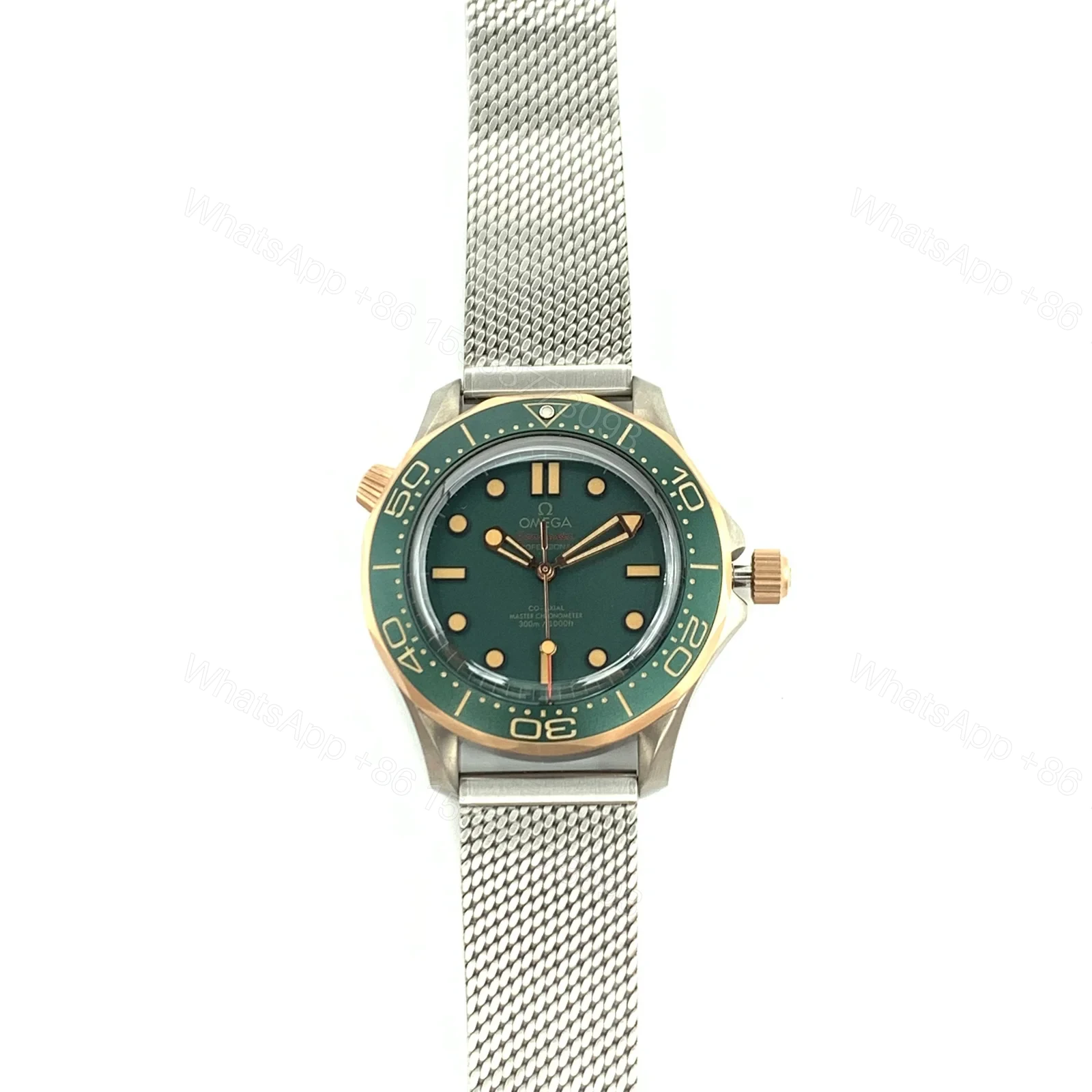 View 4 of Omega Seamaster Diver 300M 007 Edition No Date 42mm Green Dial Mesh Bracelet Automatic Watch OMG-SM300-007-NODATE-42MM-MESH