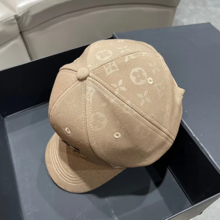 View 2 of Monogram Canvas Cap: Luxe LV-Style Hardware, Neutral Beiges Premium Baseball Cap
