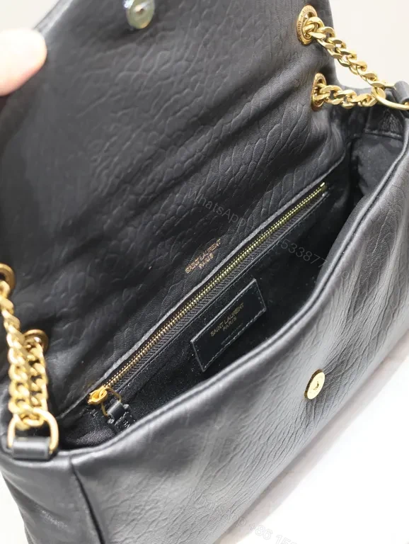 View 8 of Chic Black YSL Envelope Bag with Gold Hardware - Luxury Everyday