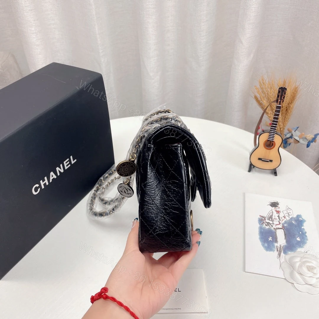 View 7 of Chanel Coin Medallion Flap Bag Quilted Aged Calfskin Medium
