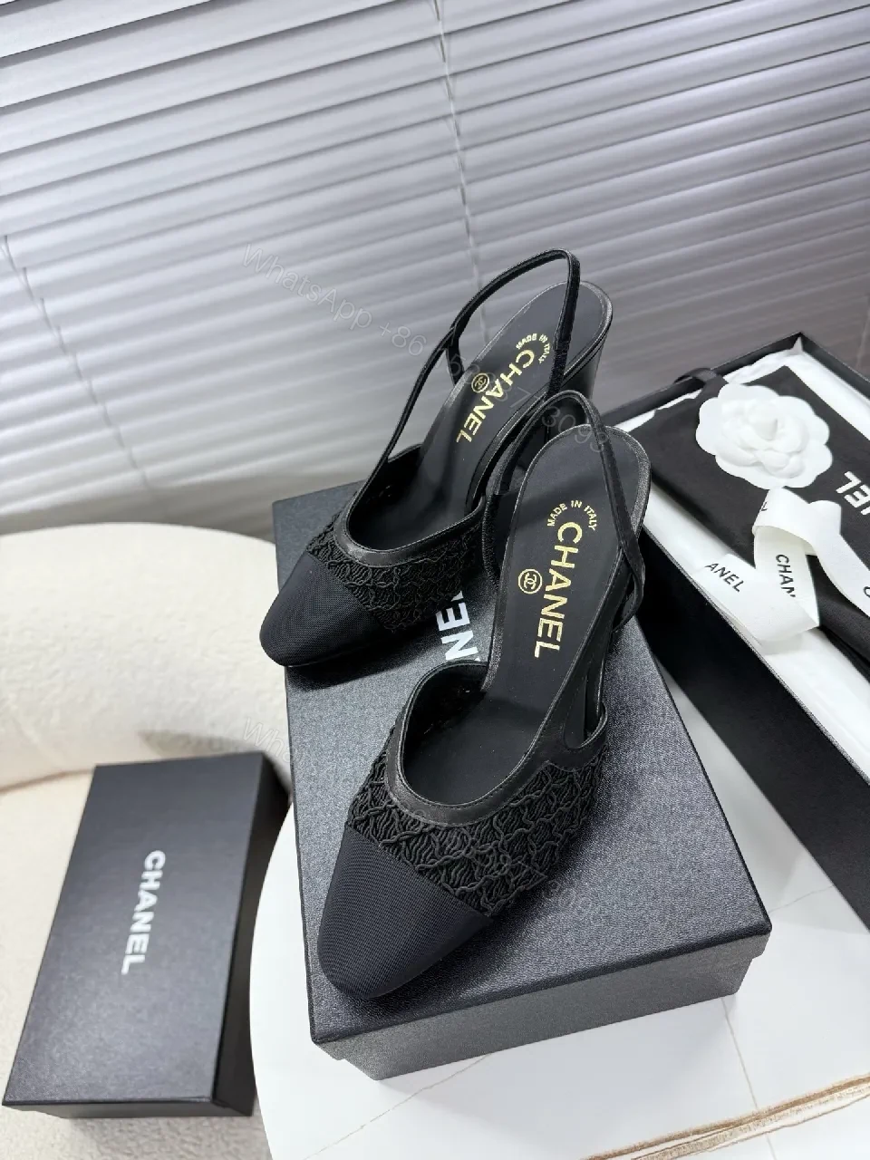 View 4 of Textured Slingback Flats: All-Day Luxury, Black Knit