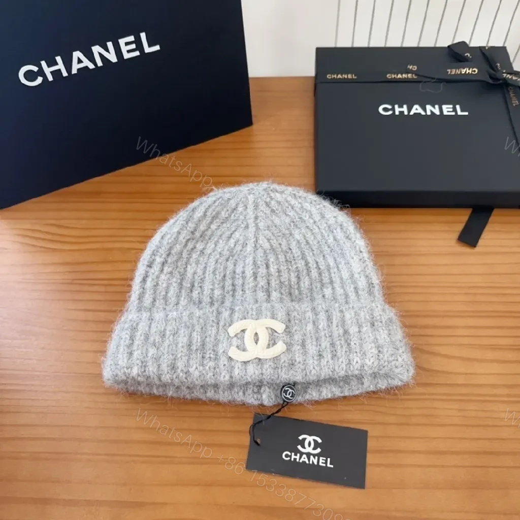 View 5 of Lux Wool Beanie, Ribbed Knit, Subtle Logo, Cozy Warmth, Beanie