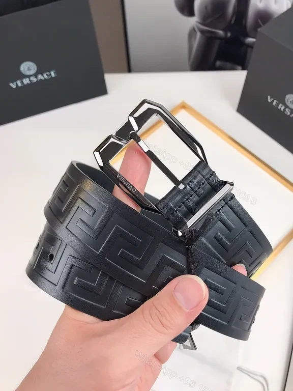 View 9 of Greek-Key Leather Belt â€” Luxurious, All-Season Style