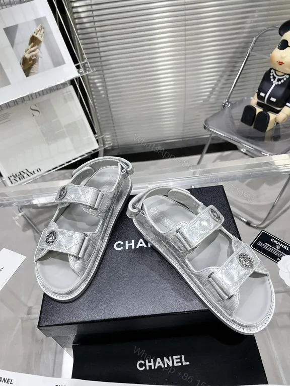 View 3 of Shimmer Platform Sandals - Quilted Metallic Couture Footwear