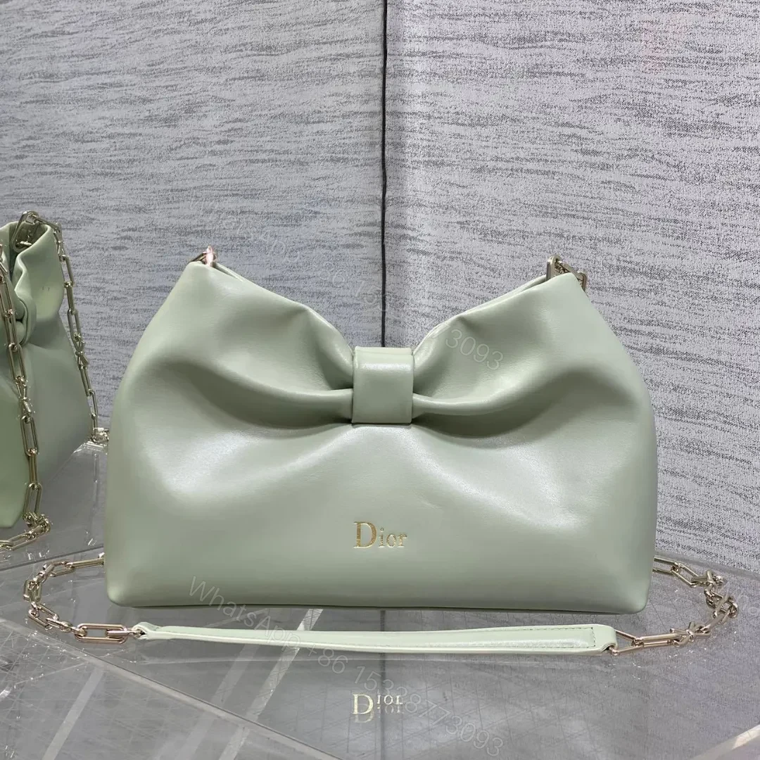 Dior Bow Bag Green Lambskin — view 1