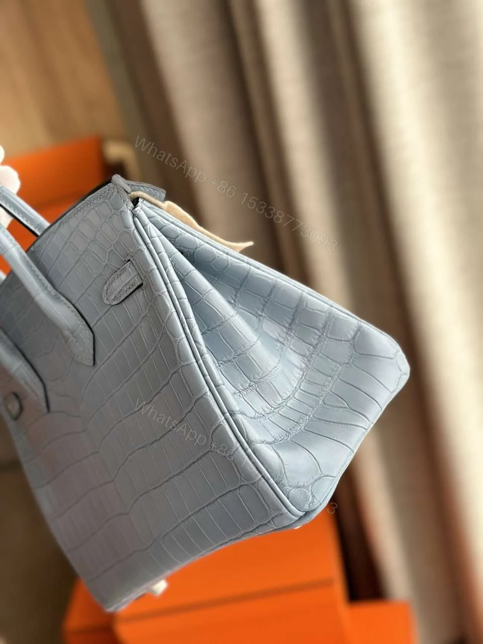 View 4 of Hermes Birkin Like Auth Hand Sewing Imported Leather Handbags 25cm