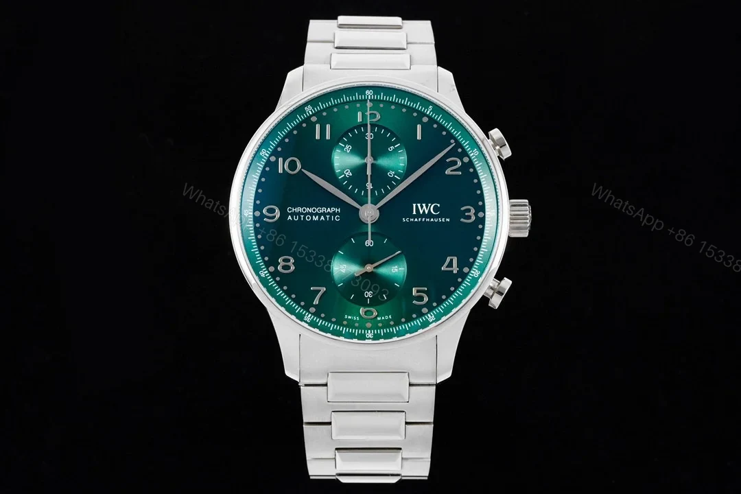 IWC Portugieser Green Replica 41MM Premium Chronograph Steel Bracelet Edition IW3716-18 — view 1