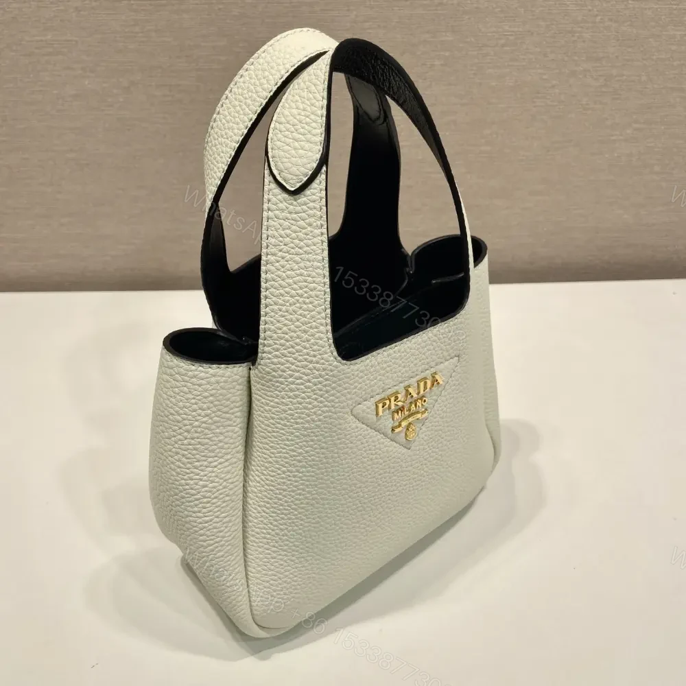 View 4 of 高仿Prada*Tote系列1BA349徽標手提包金扣白色Mini免檢版