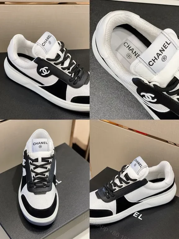View 3 of Chanel-Inspired Black & White Luxury High-Tops: All-Day Comfort