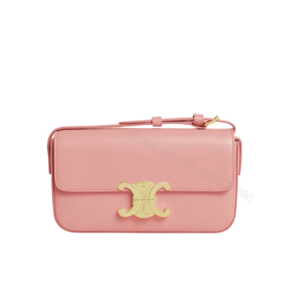 CELINE SHOULDER BAG TRIOMPHE IN SHINY CALFSKIN LIGHT PINK 18CM — view 1