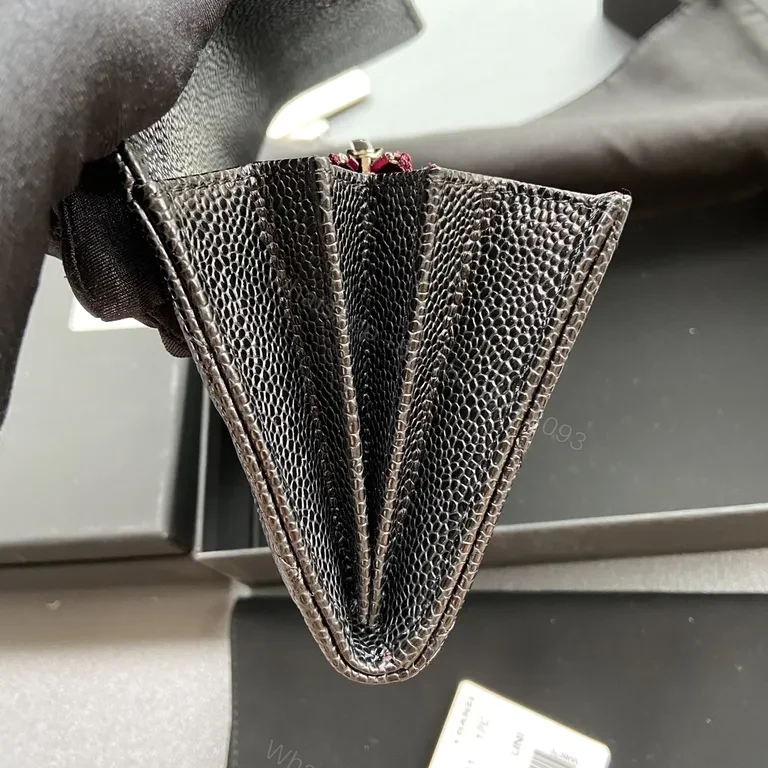 View 5 of Elegant Quilted Leather Wallet with Logo Chain - Compact Luxury Wallet