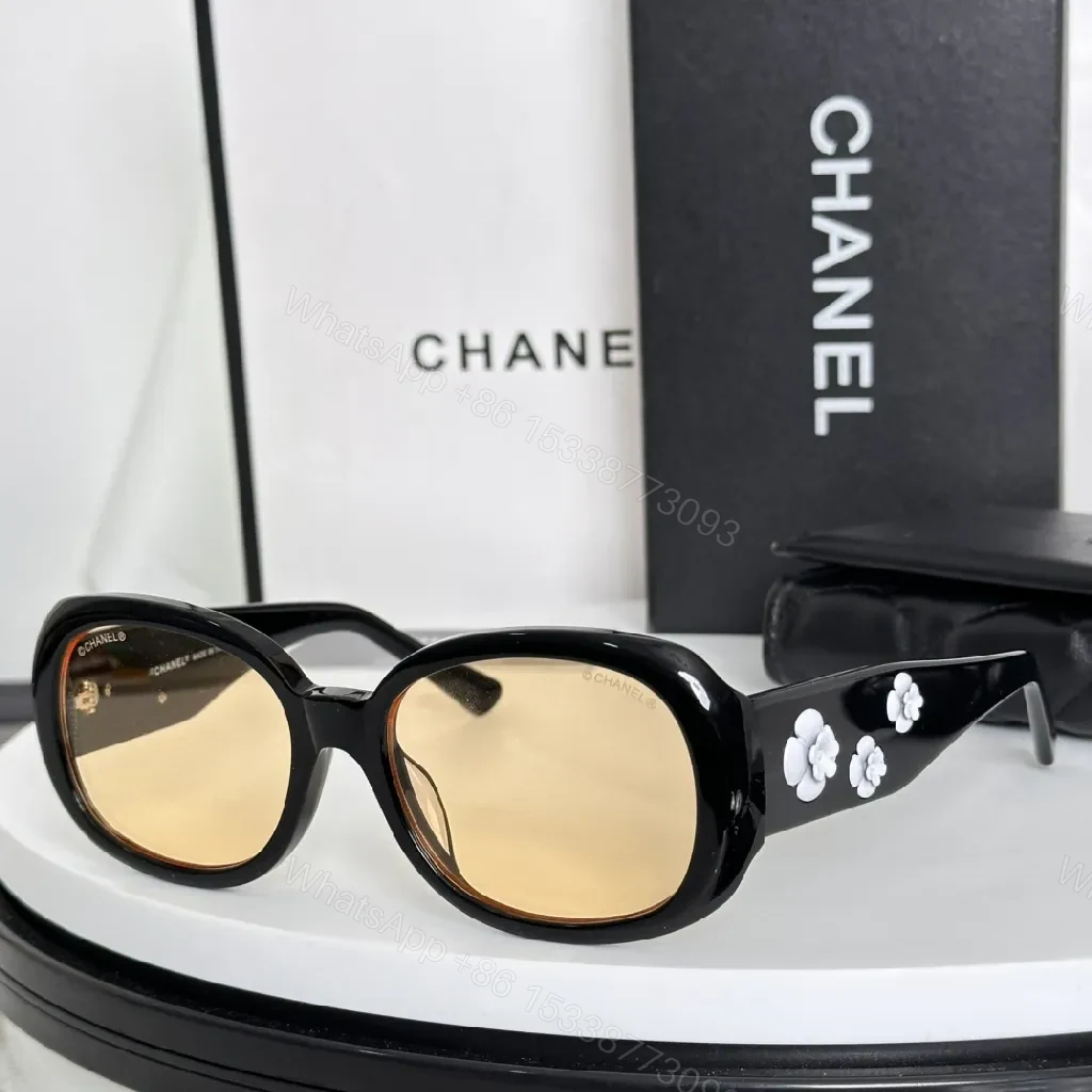 View 6 of Black Oval Sunglasses with Bloom Embellished Arms - Luxe, Gradient Lenses
