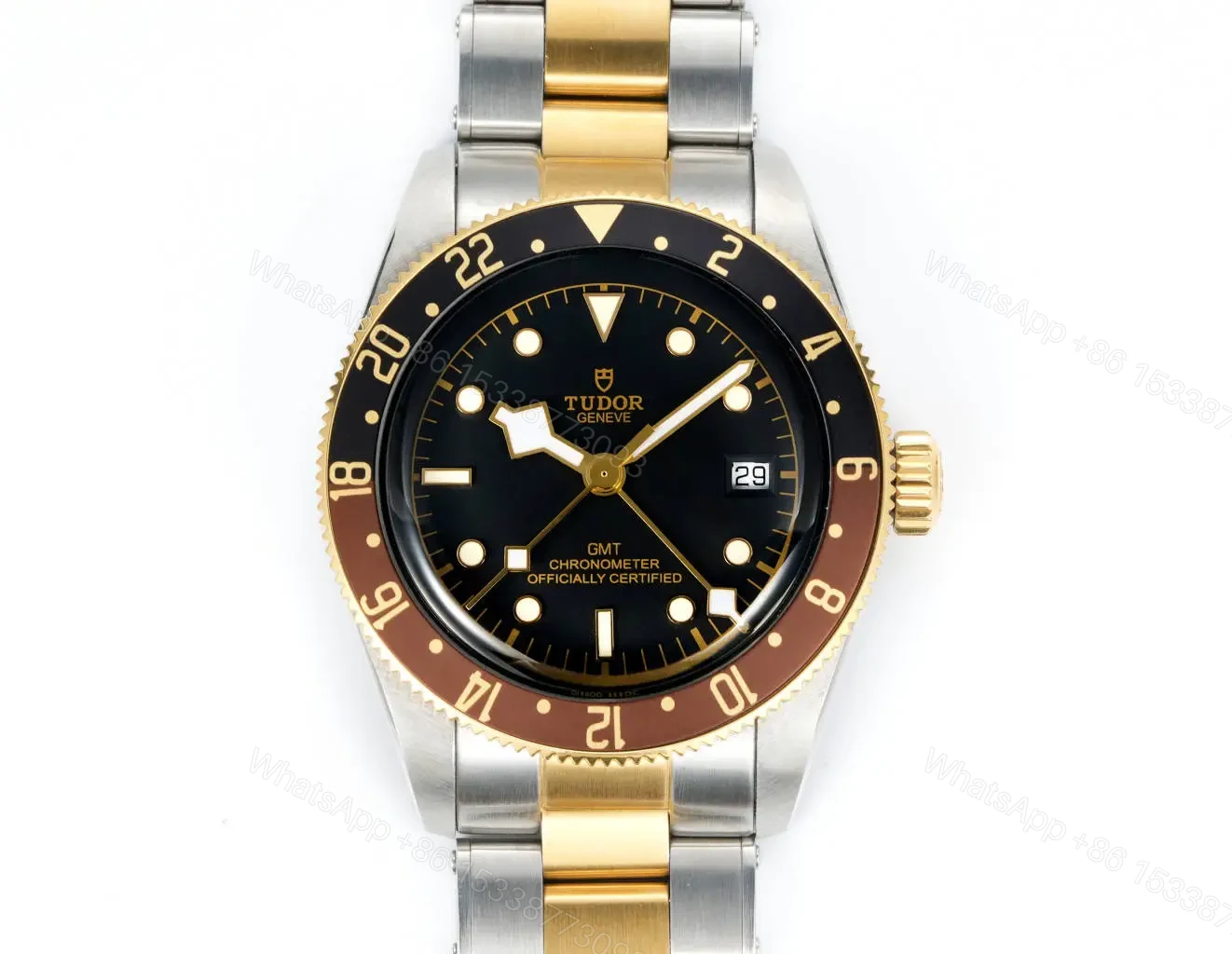View 5 of Tudor GMT Watch Black Bay Two Tone Gold Steel Bracelet Premium 41MM TUD-GMT-BB-BLK-TT-GST-41