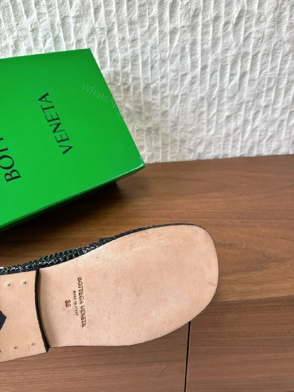 View 2 of Black Leather Textured Slip-On Loafers: Comfort, Shine, Tailored