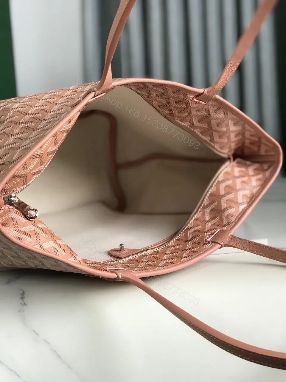 View 8 of Soft Rose-Gold Tote with Monogram, Everyday Luxury