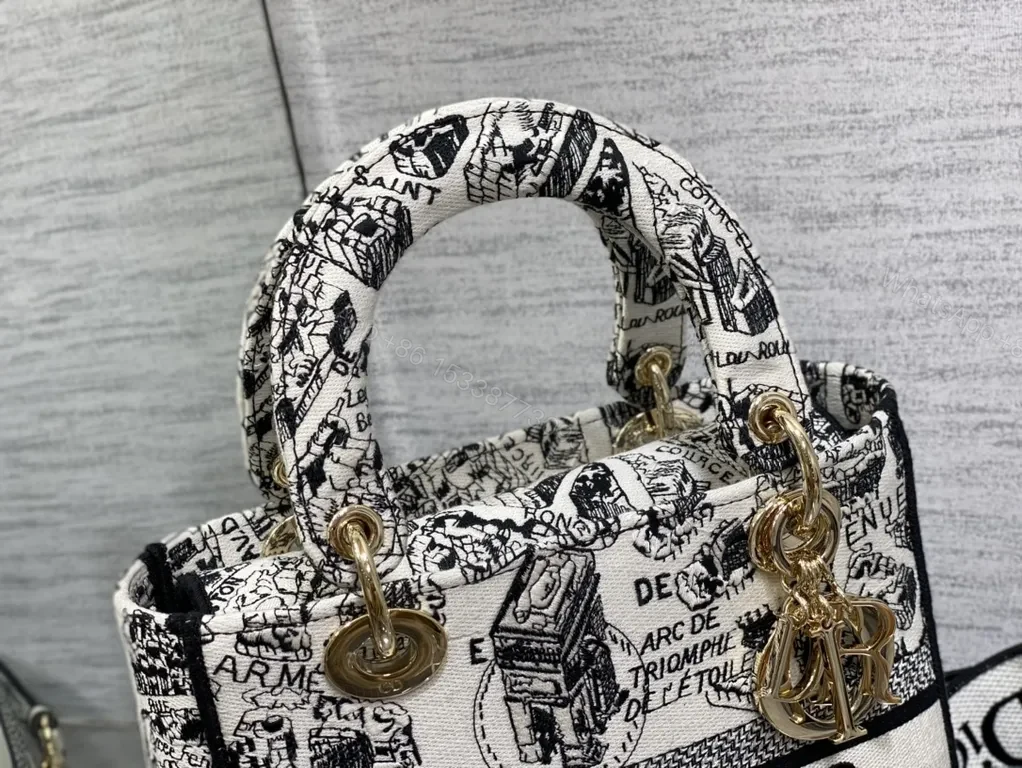View 3 of Monochrome Dior-Print Satchel: Sharp Everyday Luxury Bag