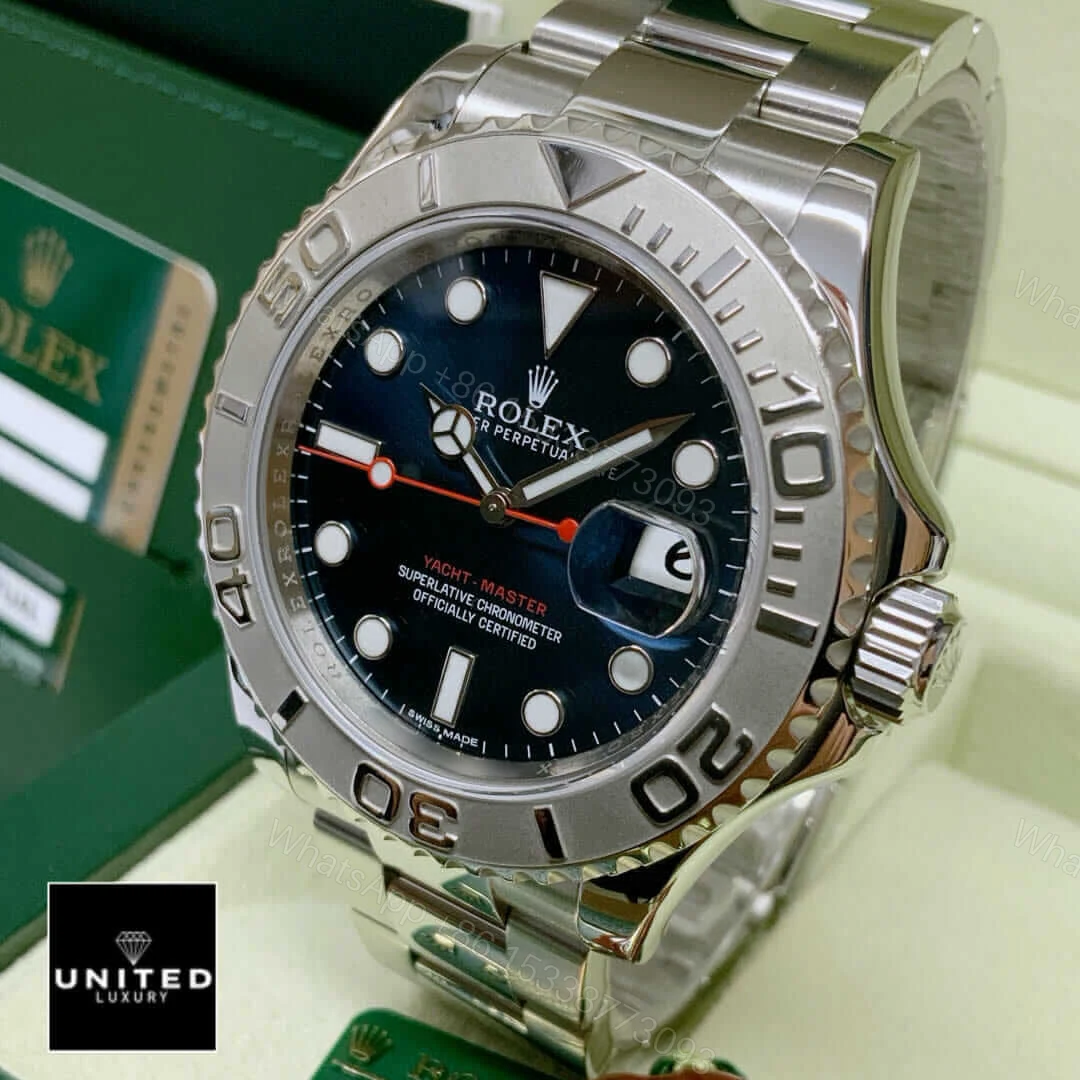 View 7 of Rolex Yacht-Master 116622 Stainless Steel Dark Rhodium Dial Replica