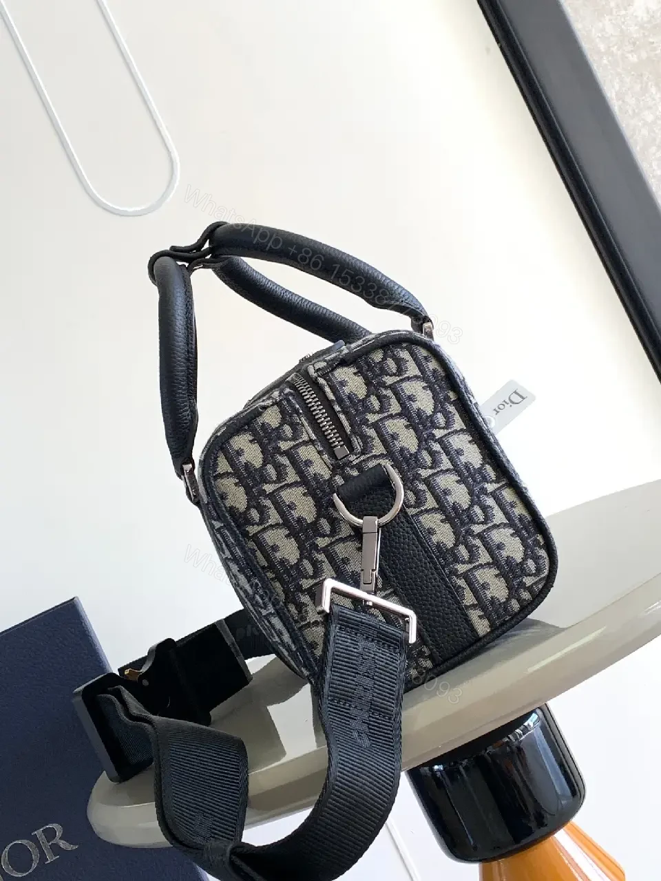 View 9 of Monogram Satchel: Compact Luxury Everyday Bag with Leather Trim