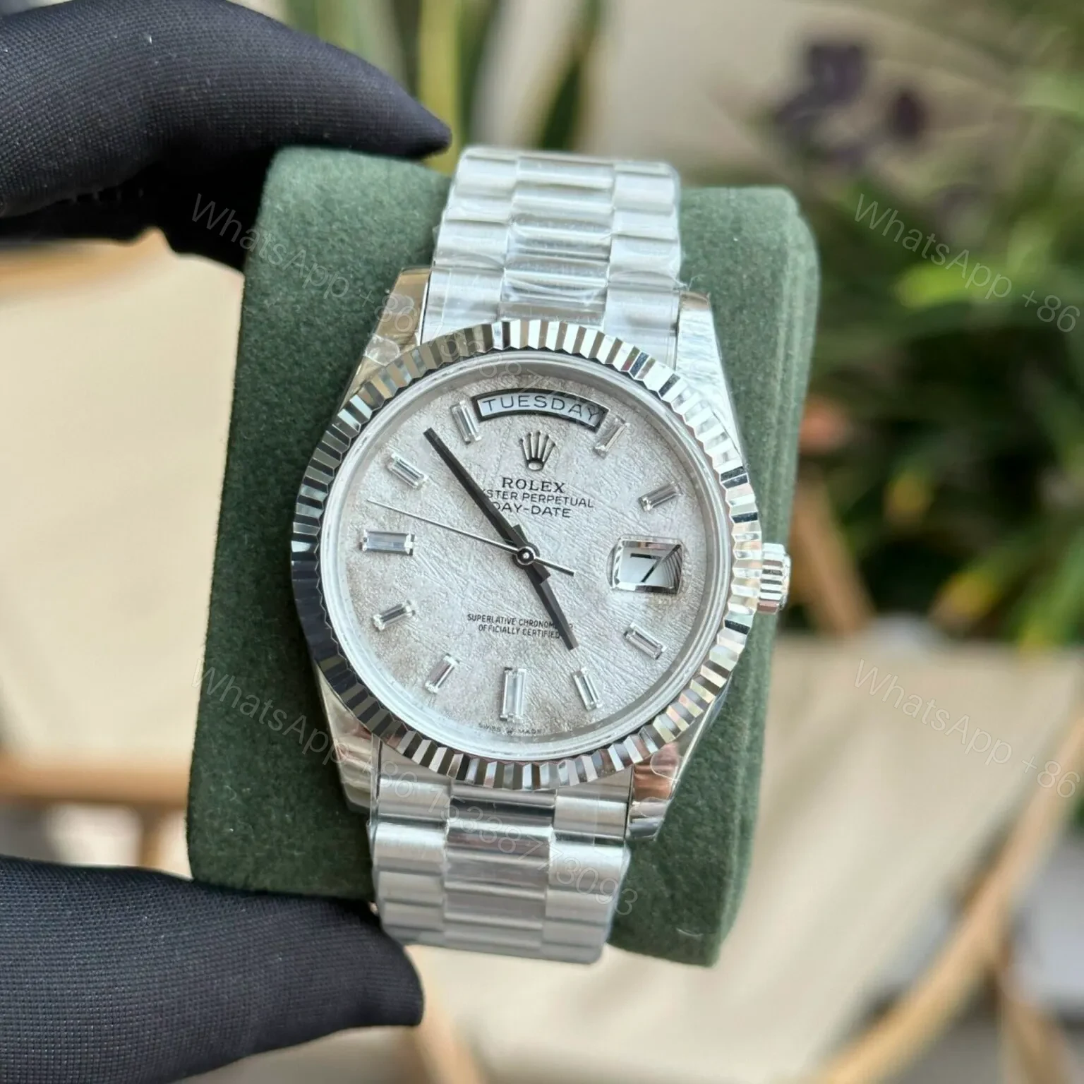View 4 of Superclone Rolex Day-Date Meteorite Diamond Dial 228236-0011 40 mm