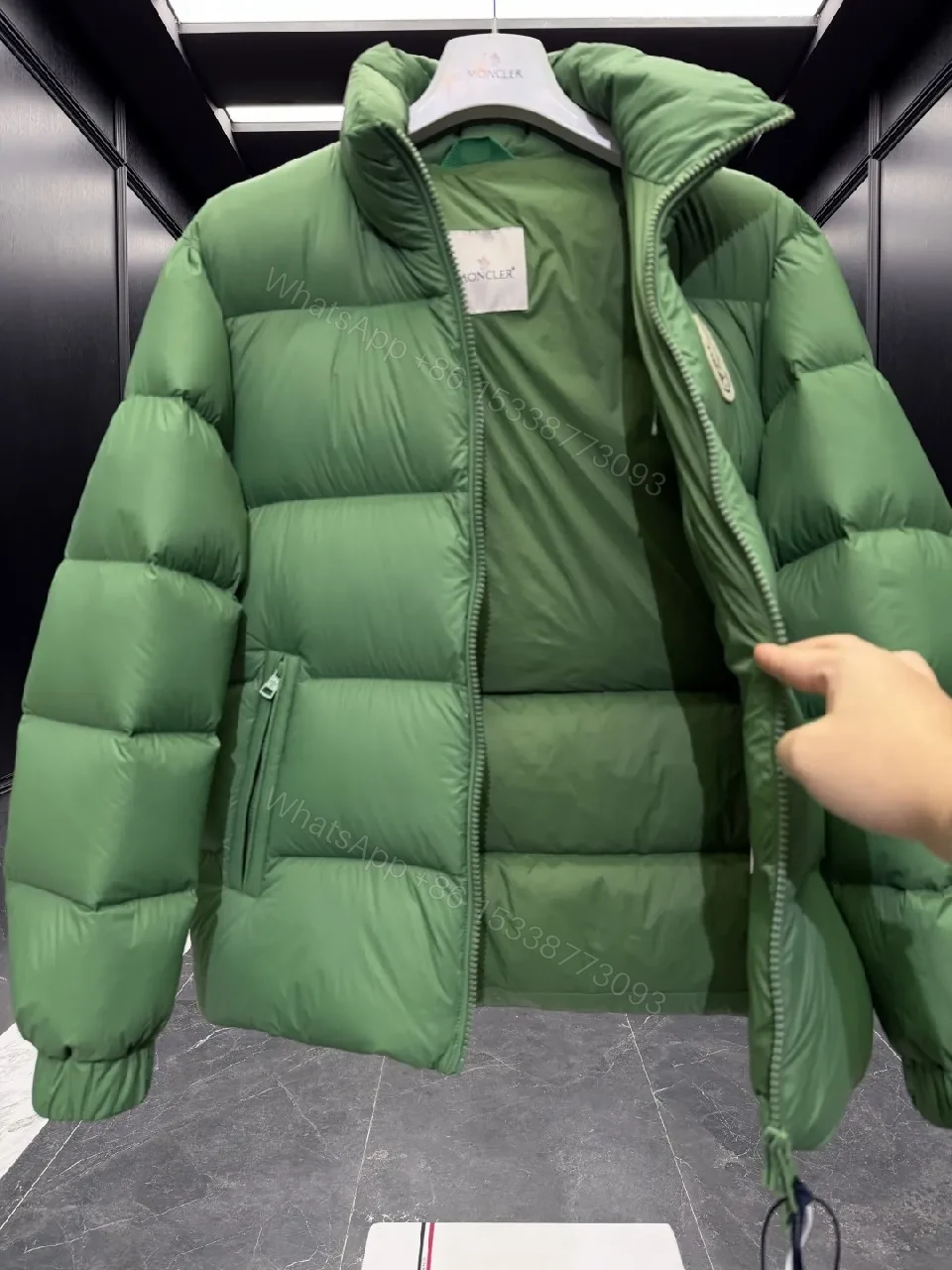 View 9 of Green Puffer Jacket, Premium Quilted, Minimal Logo, Everyday Warmth, Outerwear
