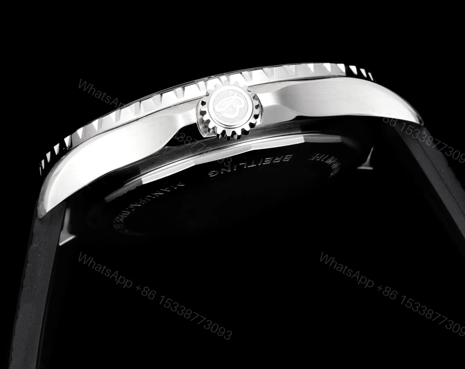 View 5 of Breitling Superocean Black Replica 46MM Premium Black Rubber Strap Diver Edition BT-SO-BLK-RBR-46