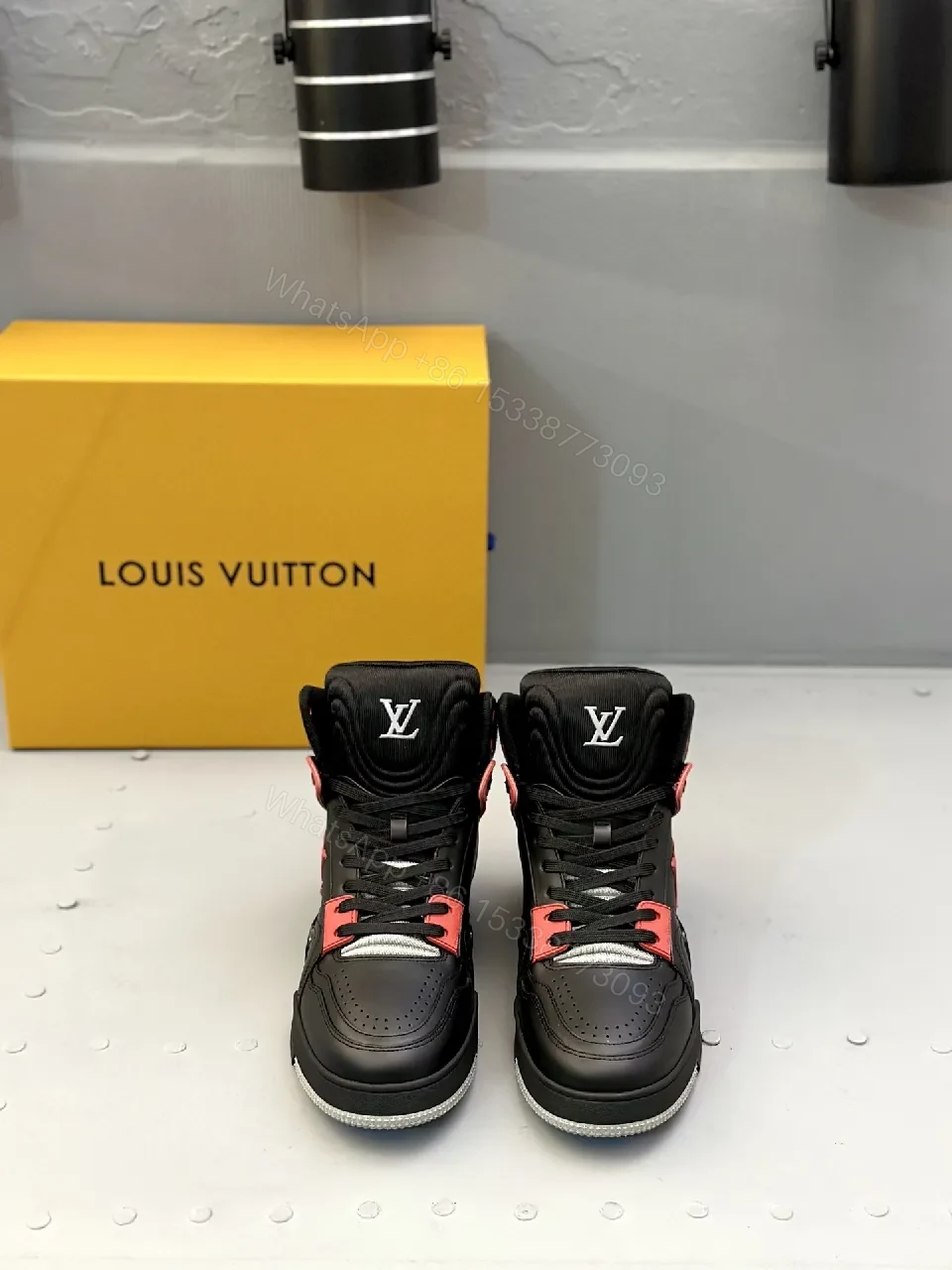 View 6 of Bold Leather LV High-Tops: Luxe Streetwear Sneaker