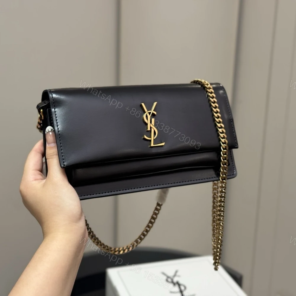 View 3 of Saint Laurent Sunset Clutch Black 22Cm