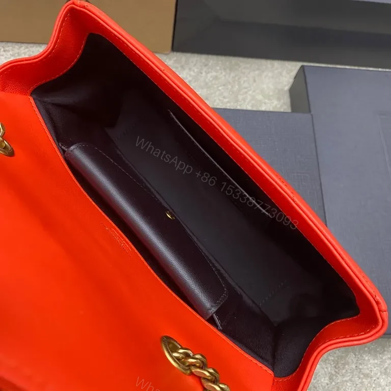 View 6 of Coral YSL Quilted Flap Bag: Luxe Everyday Statement