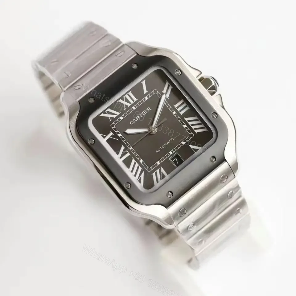 View 5 of Cartier super clone Santos Brown Dial Steel Bracelet Premium 40MM RG-CARTIER-SANTOS-BRN-STL-40