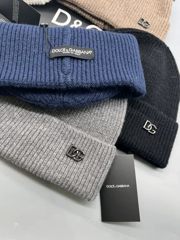 View 9 of Camel Wool-Blend Knit Beanie | D&G Logo, Rib Knit, Luxe Comfort