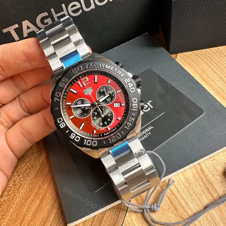 View 2 of TAG Heuer Formula 1 Quartz Chronograph Watch 43MM Stainless Steel Bracelet Sapphire Crystal Premium Edition TAG-F1-QZ-SS-43