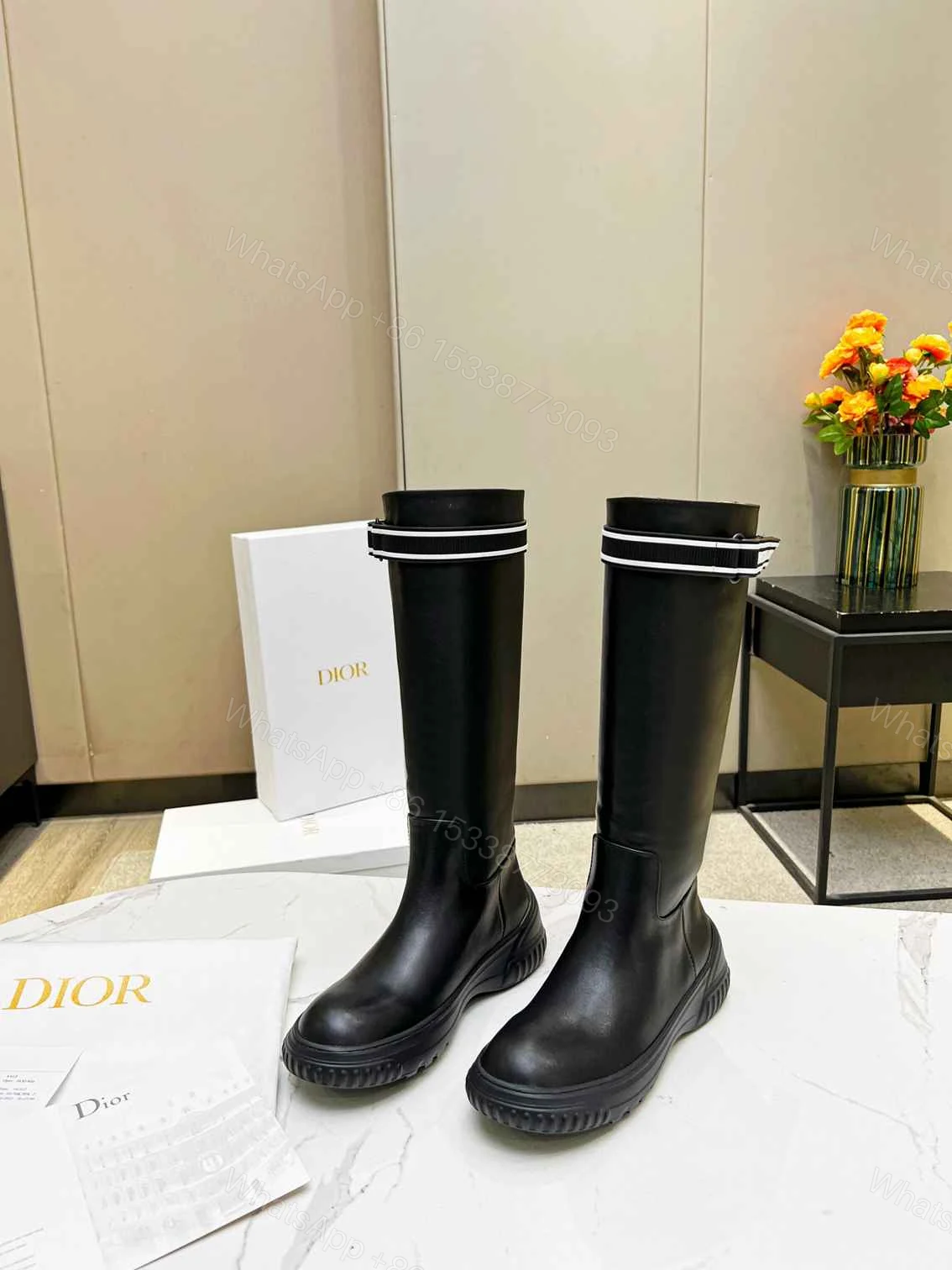 View 3 of DIOR D RACER BOOT CALFSKIN BLACK KDI781VEA S17X