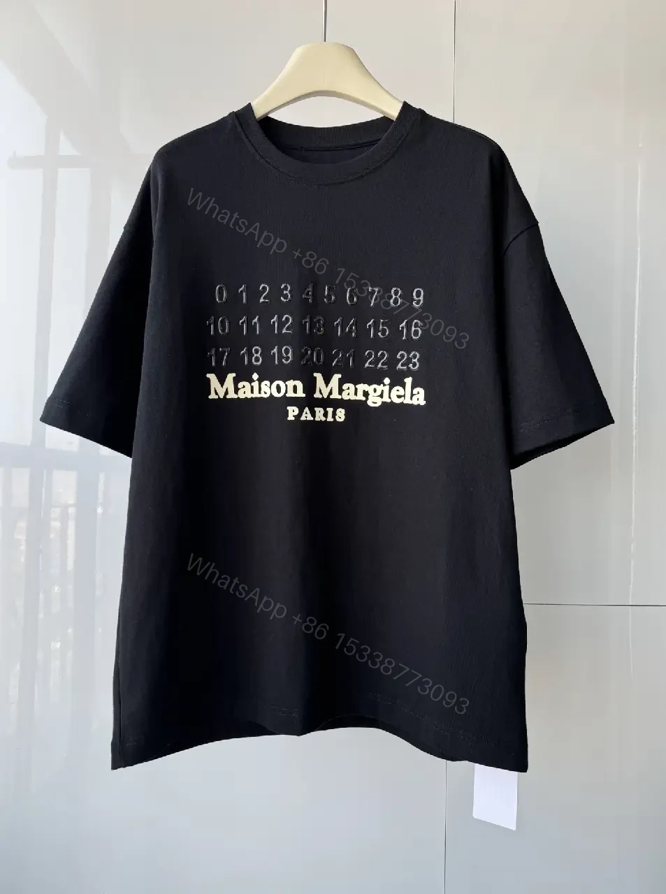 Oversized Black Tee with Embossed Numeric Grid - Modern Graphic Comfort — view 1
