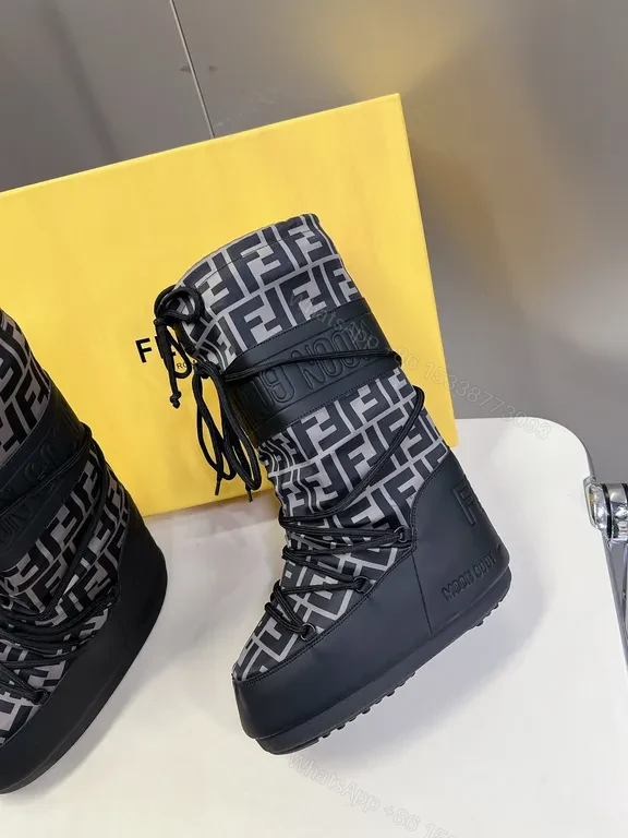 View 8 of Chic Fendi-Style High-Top Snow Boot â€“ All-Weather Luxury