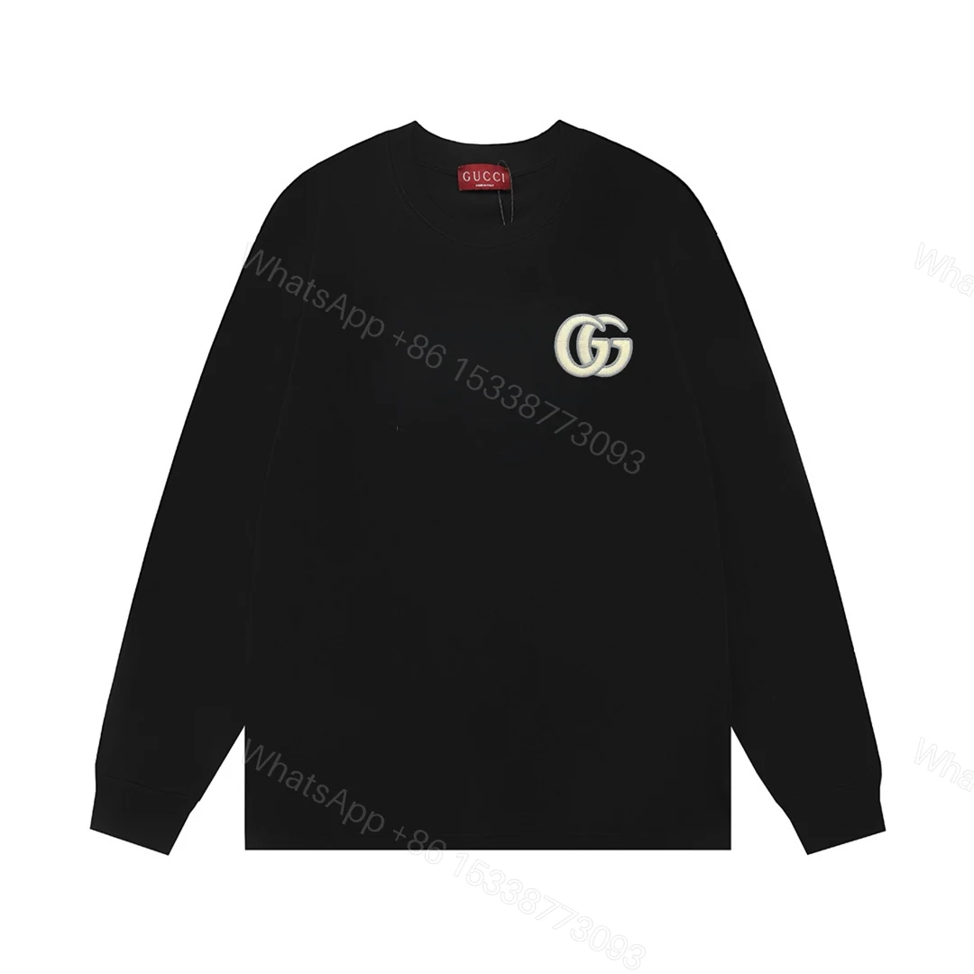 Gucci 原單長袖T恤 男款黑色經典GG刺繡 簡約實搭款 — view 1