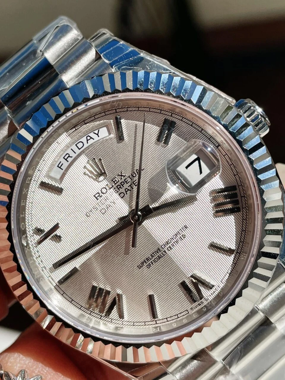 View 4 of EWF Factory SS 1:1 Rolex Day Date II 228239 Best Edition White Textured Dial A3255