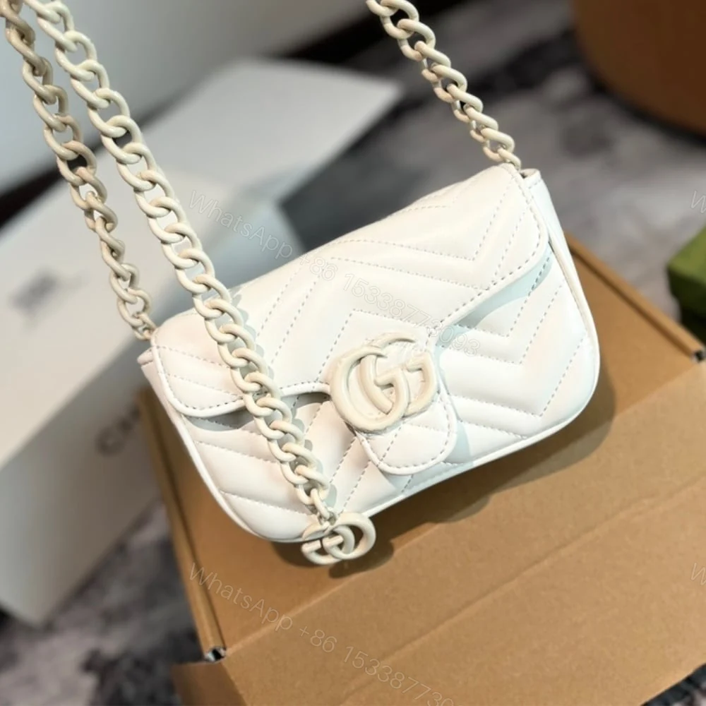 View 2 of Gucci GG Marmont Belt Bag White 16Cm 739599 UM8KV 1000