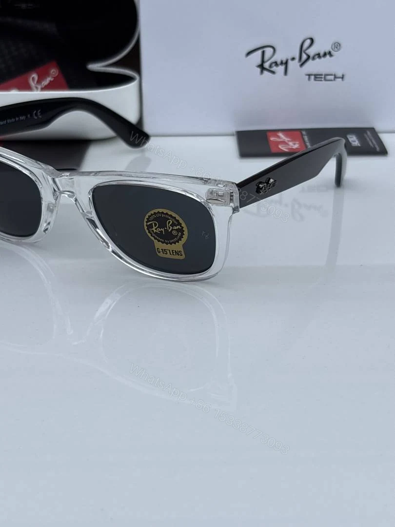 View 4 of First Copy Rayban 2140 Slant Transparent Black Glass Quality