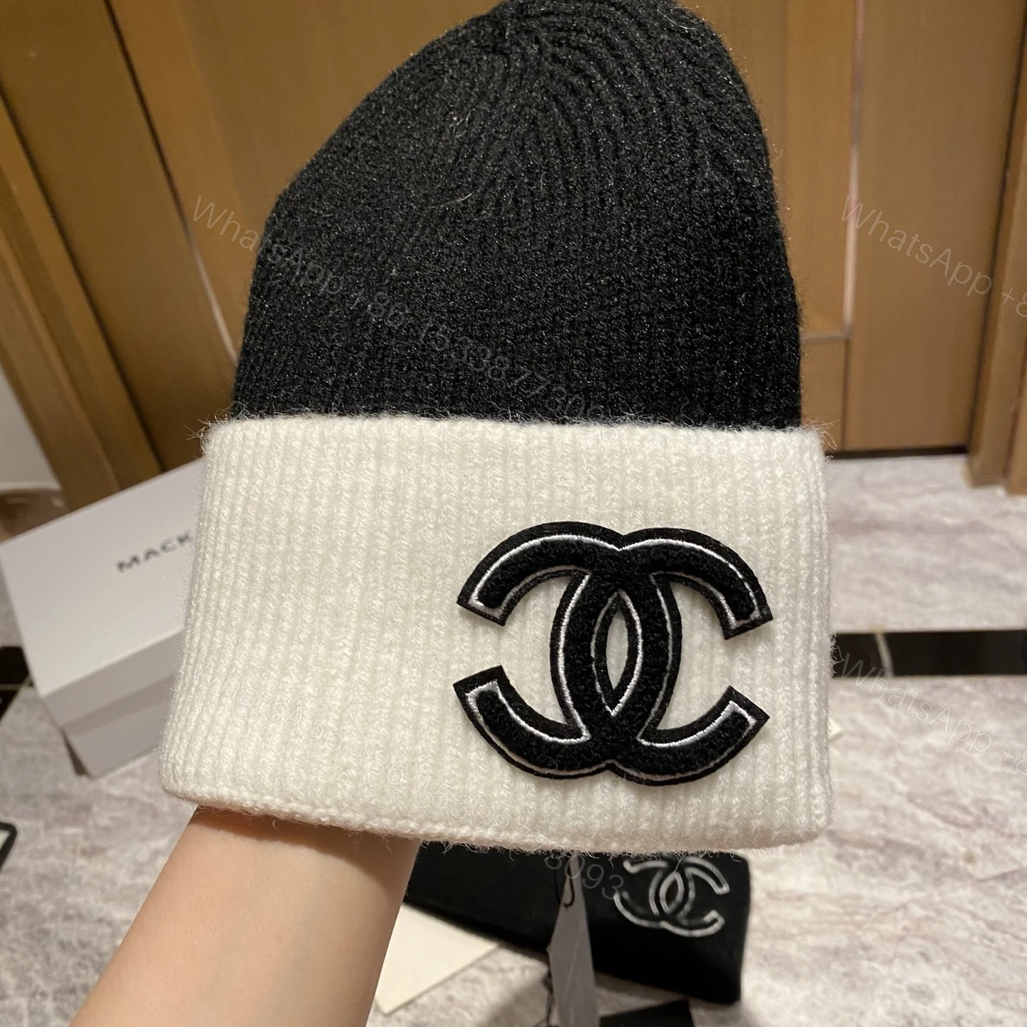 View 3 of Chanel Beanie Cashmere Wool White