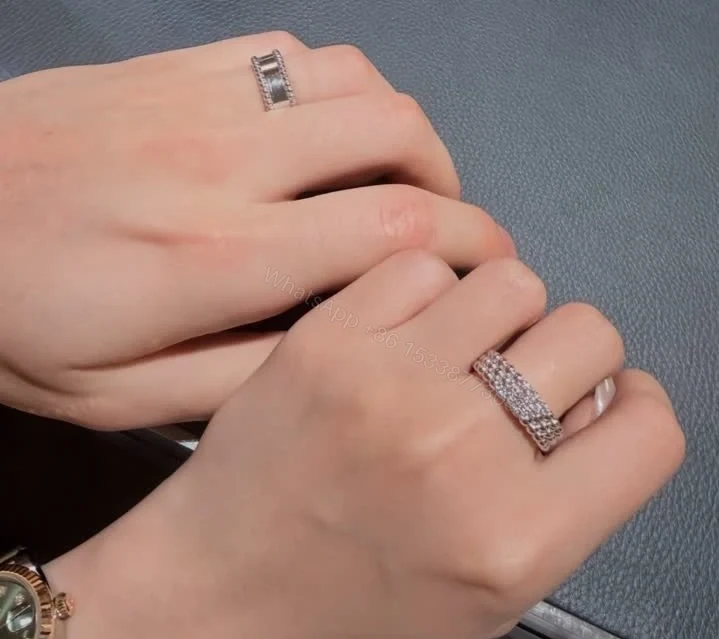 View 7 of Van Cleef & Arpels Perlée 3 Rows Diamond White Gold Ring TJ620