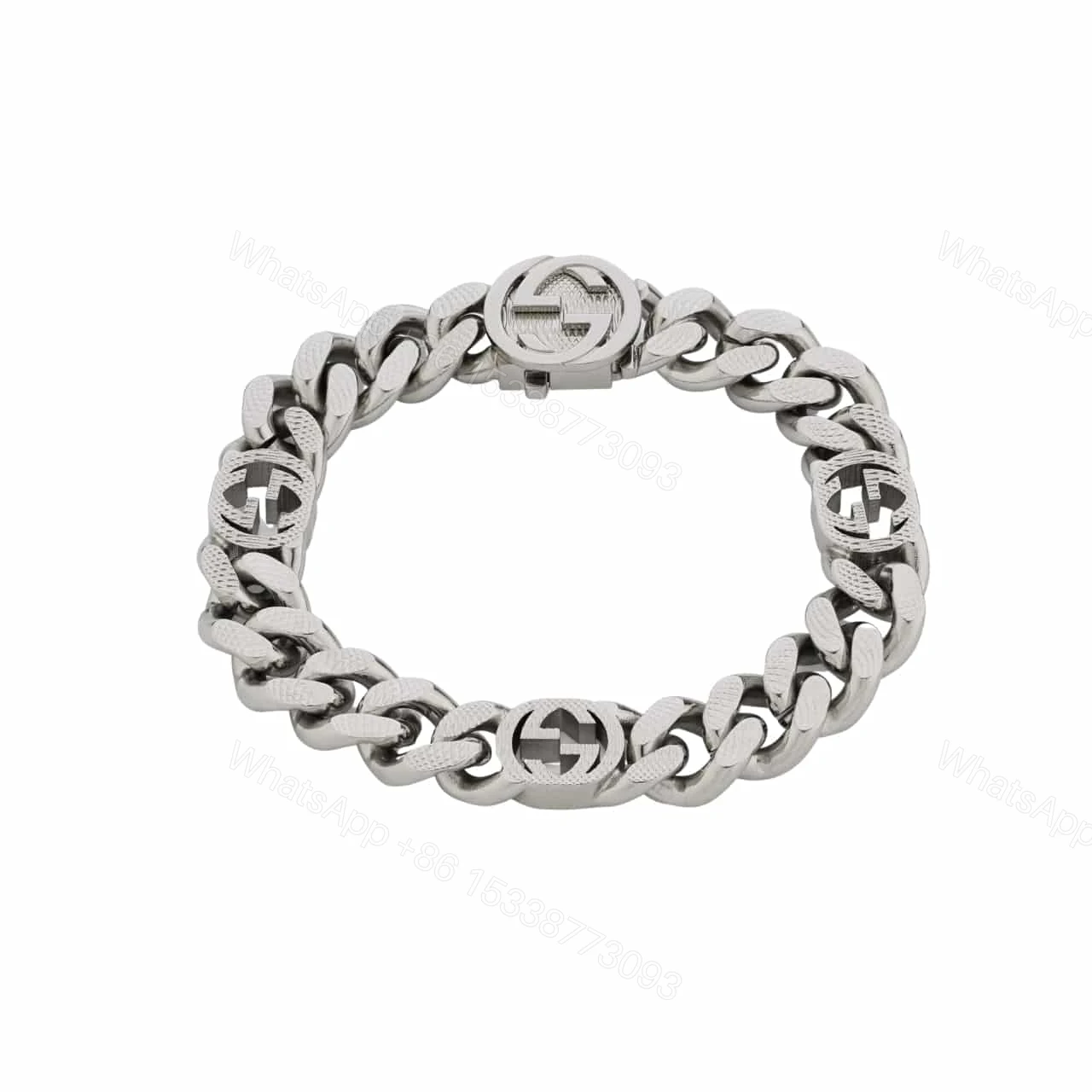 GUCCI INTERLOCKING BRACELET SILVER 675758 I4601 0926 — view 1