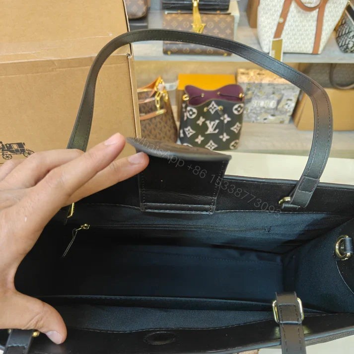 View 6 of FIRST COPY COACH MAGGIE TOTE BAG ULTRA PREMIUM EDITION IN CHOCOLATE BROWN