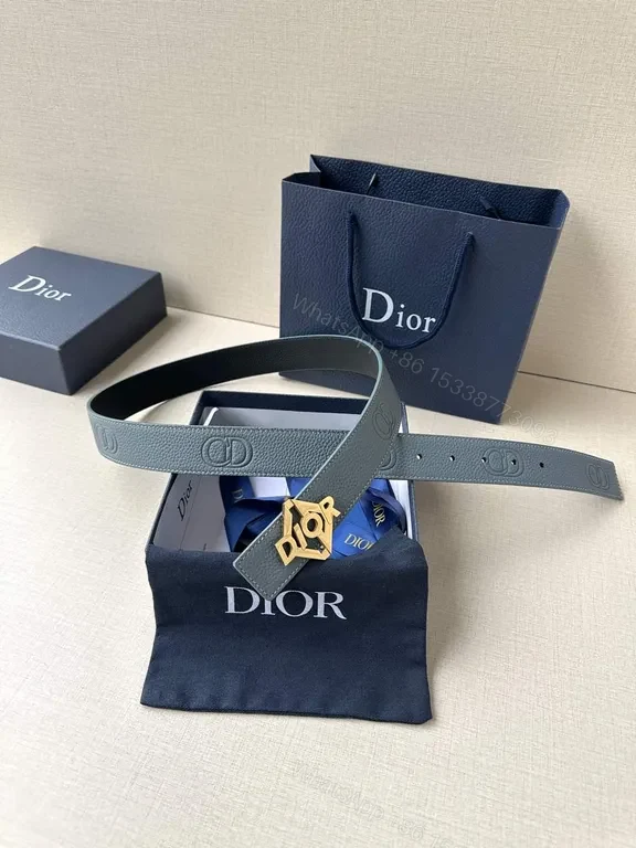 View 2 of Gold-Dior Accent Leather Belt: Premium, Adjustable Luxury Accessory