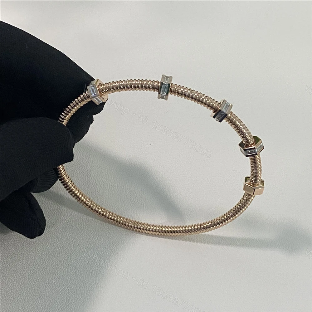 View 4 of Replica Cartier 18K Rose Gold Ecrou Bracelet Diamonds N6714517