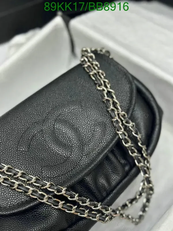 View 4 of Chanel Small Half Moon Bag in Black Caviar HV7421