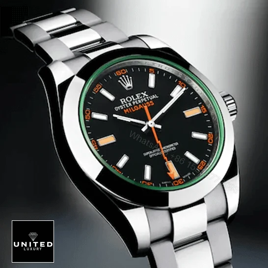 View 7 of Rolex Milgauss Black Dial Green Crystal M116400GV-0001 Oyster Replica